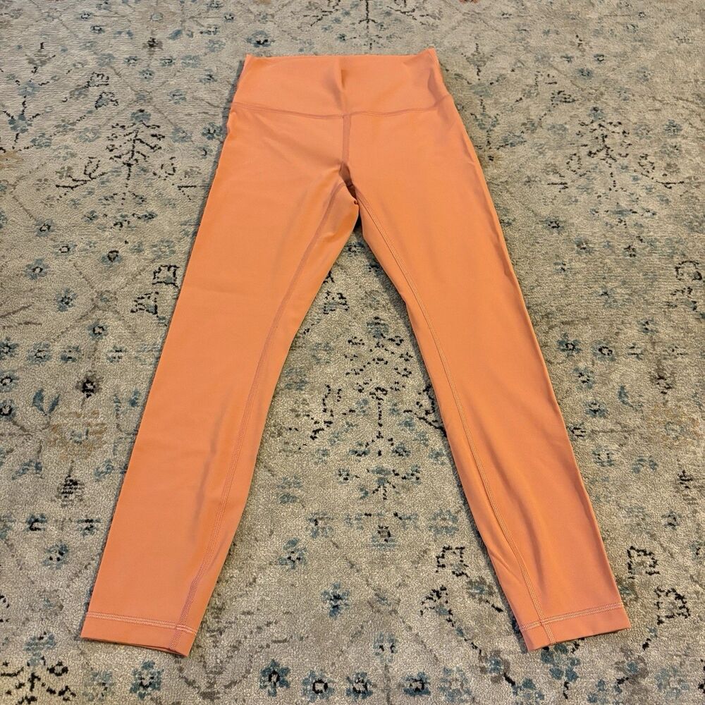 Lululemon In Movement Tight 25" Leggings Everlux Coral Pink Size 6 High Rise Gym